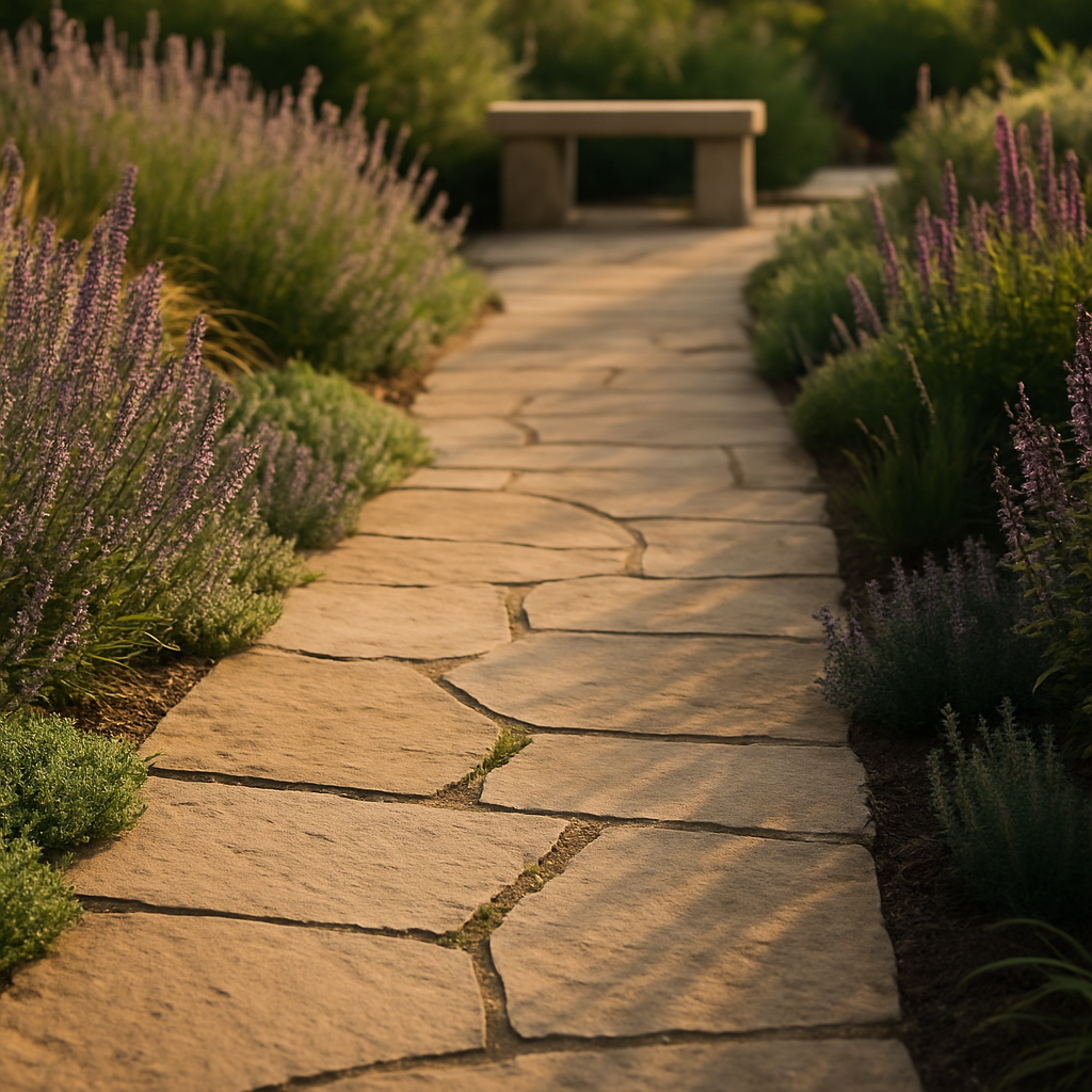 Wegeführung mit Naturstein: Garteninspiration von sunflowerguide